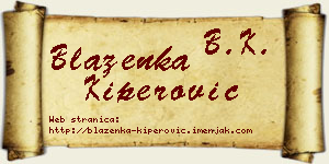 Blaženka Kiperović vizit kartica